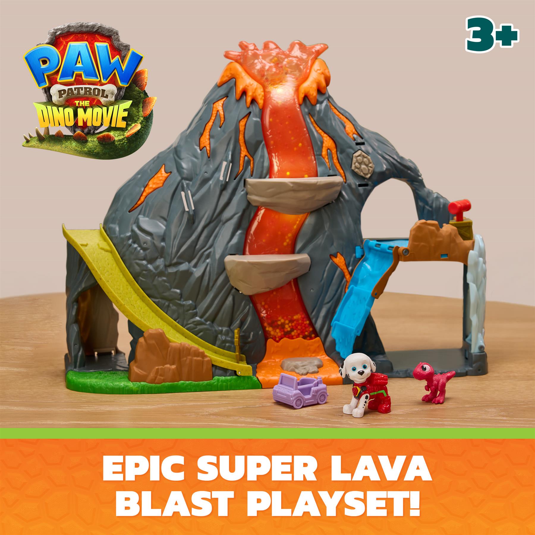 Paw Patrol: The Dino Movie, Super Lava Blast Volcano Playset with Lights and Sounds