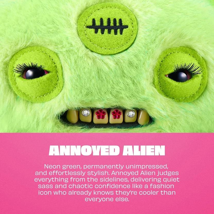 Fuggler Baddies Series 1 9-Inch Plush - Green Annoyed Alien
