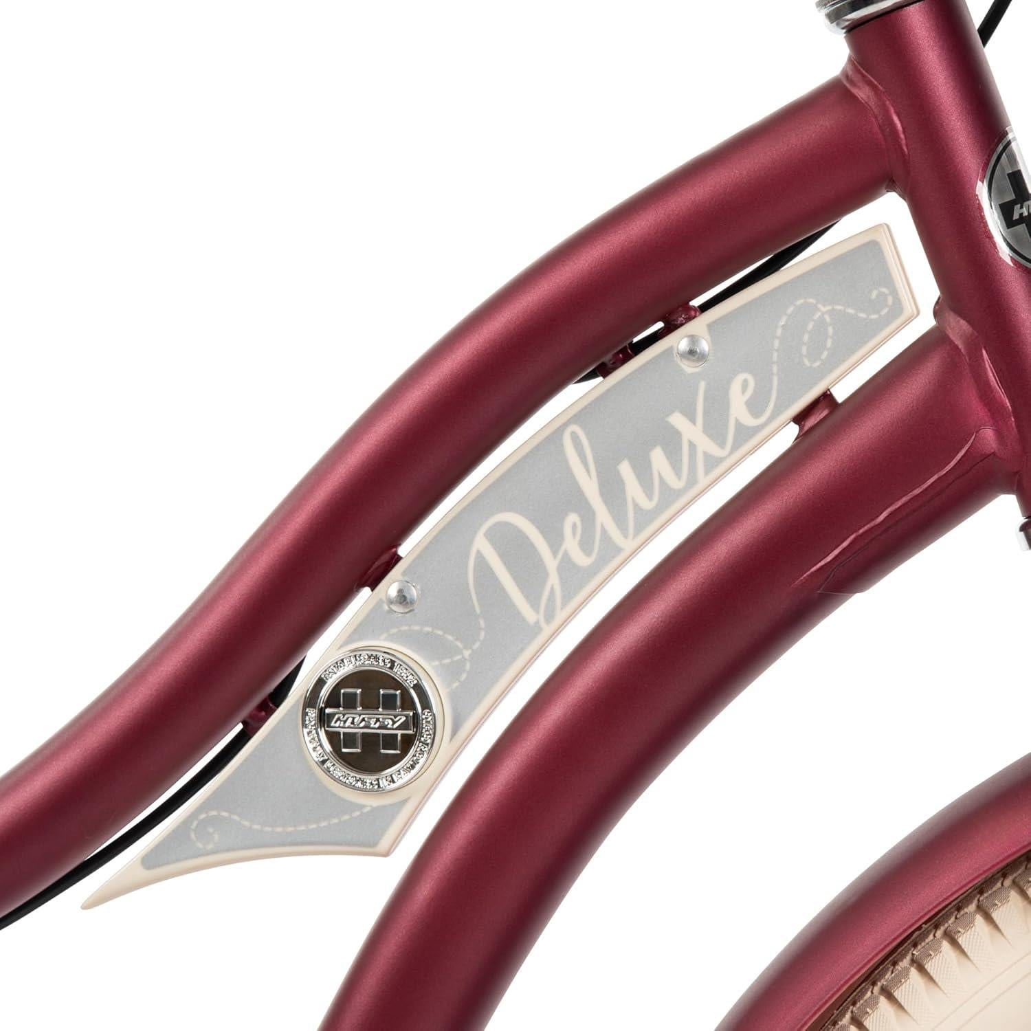 Huffy Deluxe 26 Inch Cruiser Hybrid City Bike - Dark Berry