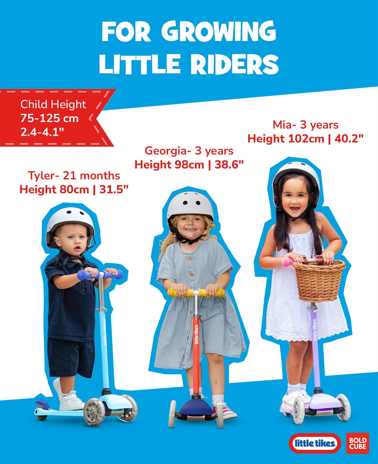 Little Tikes Kids 3 Wheel Scooter - Blue