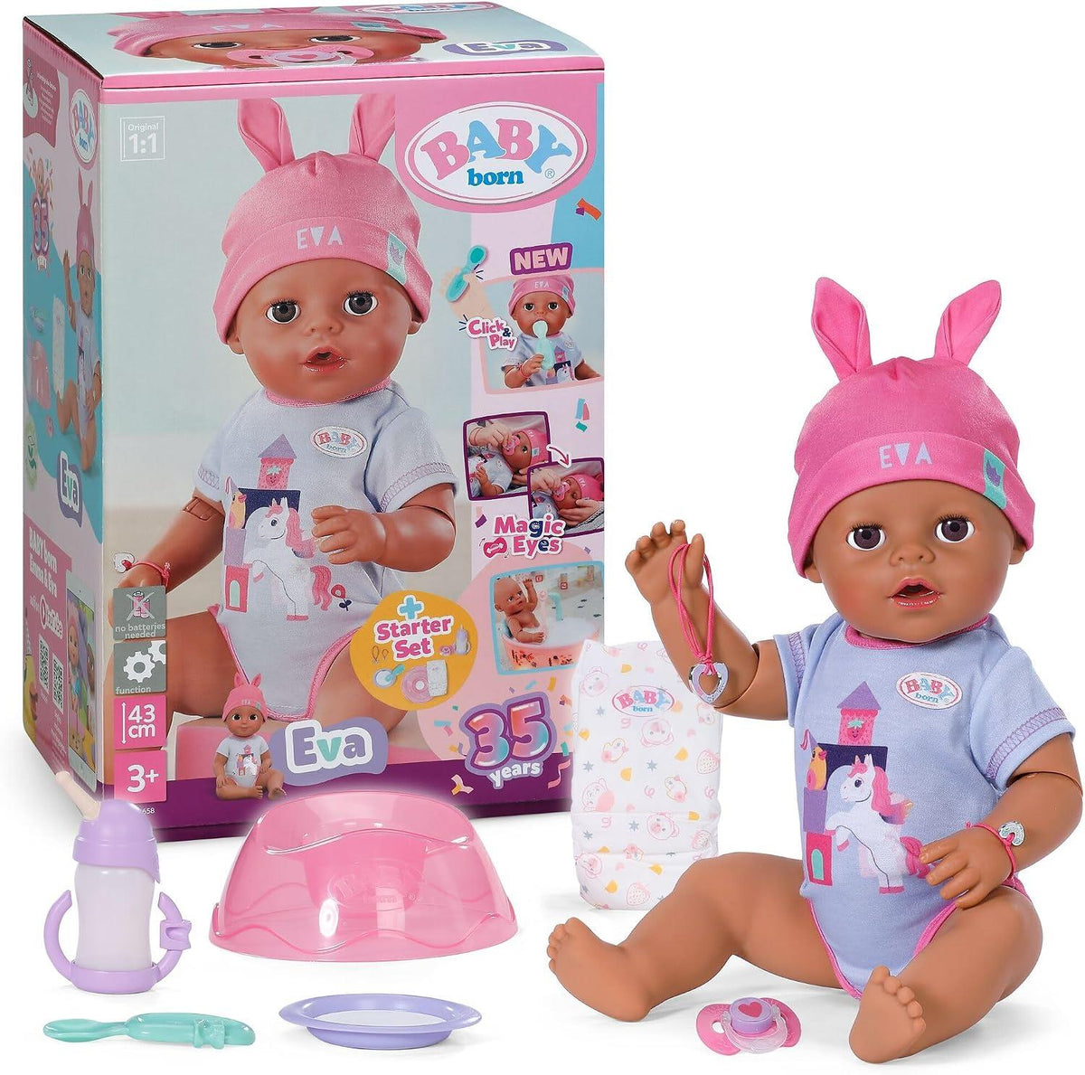 BABY born Click and Play 43cm Doll - Eva