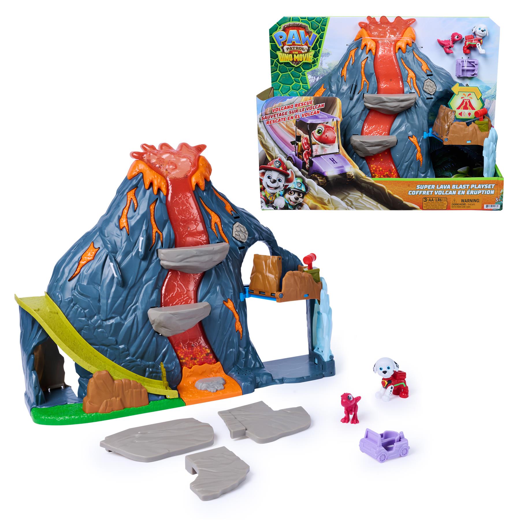 Paw Patrol: The Dino Movie, Super Lava Blast Volcano Playset with Lights and Sounds