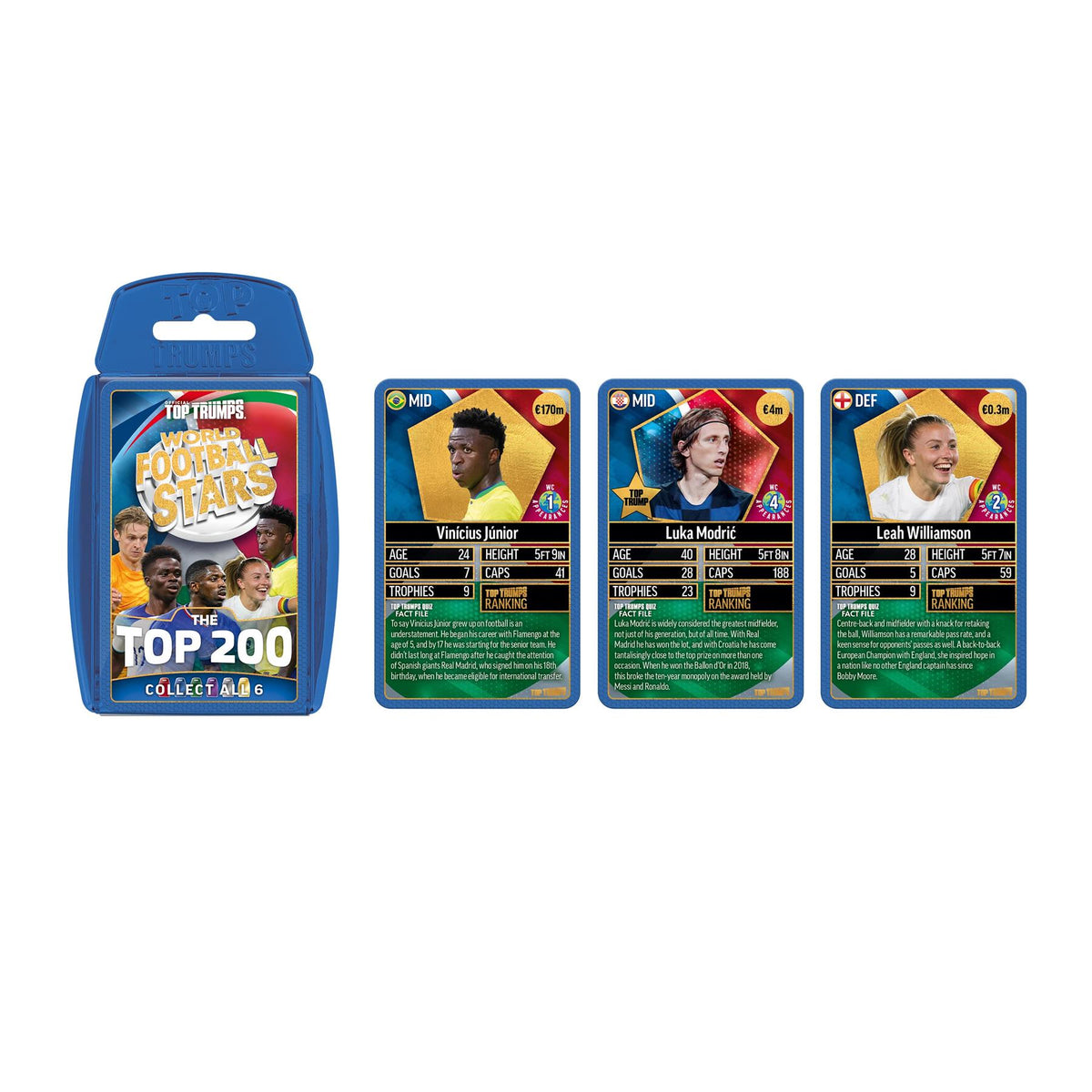 Top Trumps World Football Stars Top 200 Card Game – Chrome Blue Pack