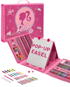Barbie 169 Piece Childrens Easel Set with Whiteboard, Chalkboard & Accessories