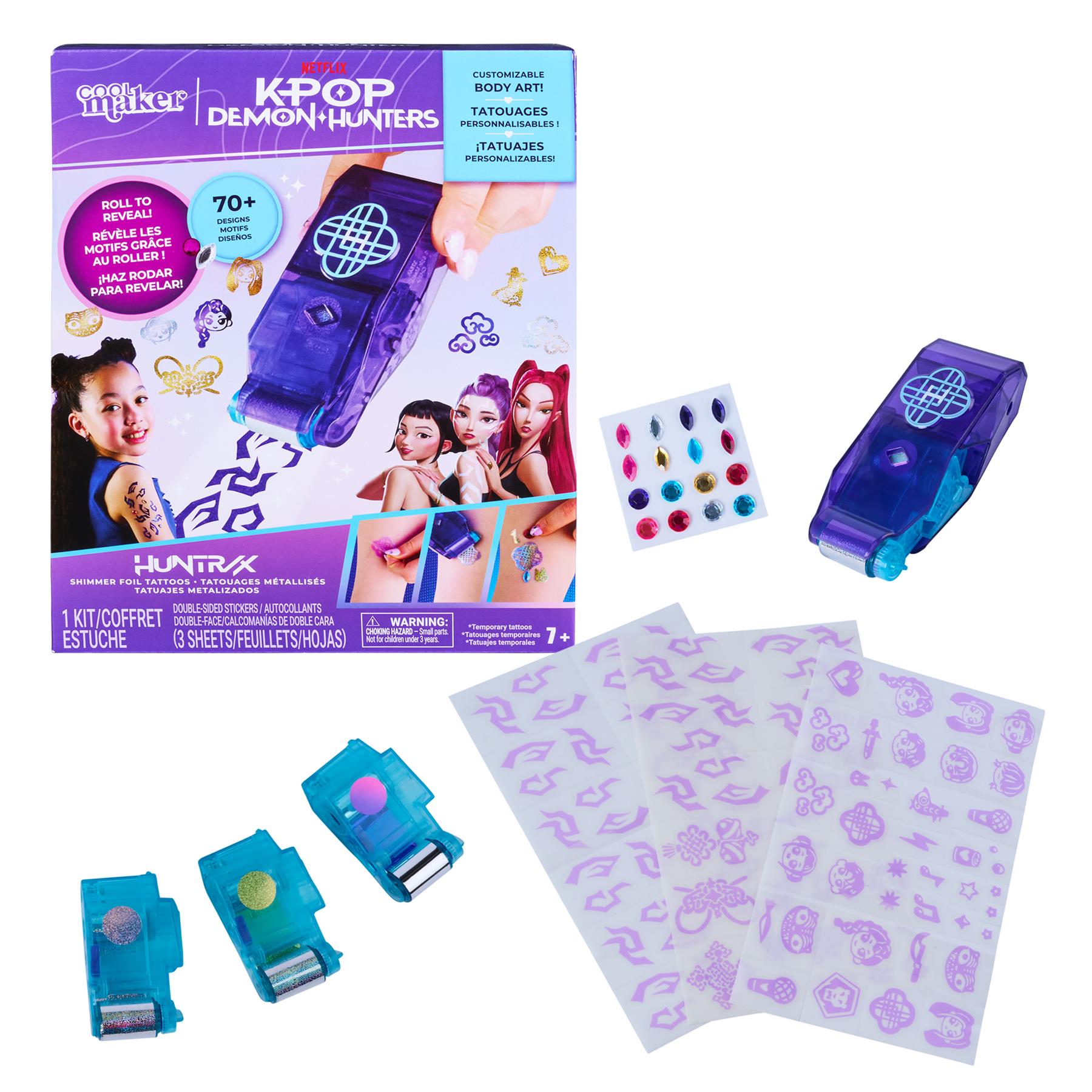 Cool Maker, KPop Demon Hunters Shimmer Foil Tattoos
