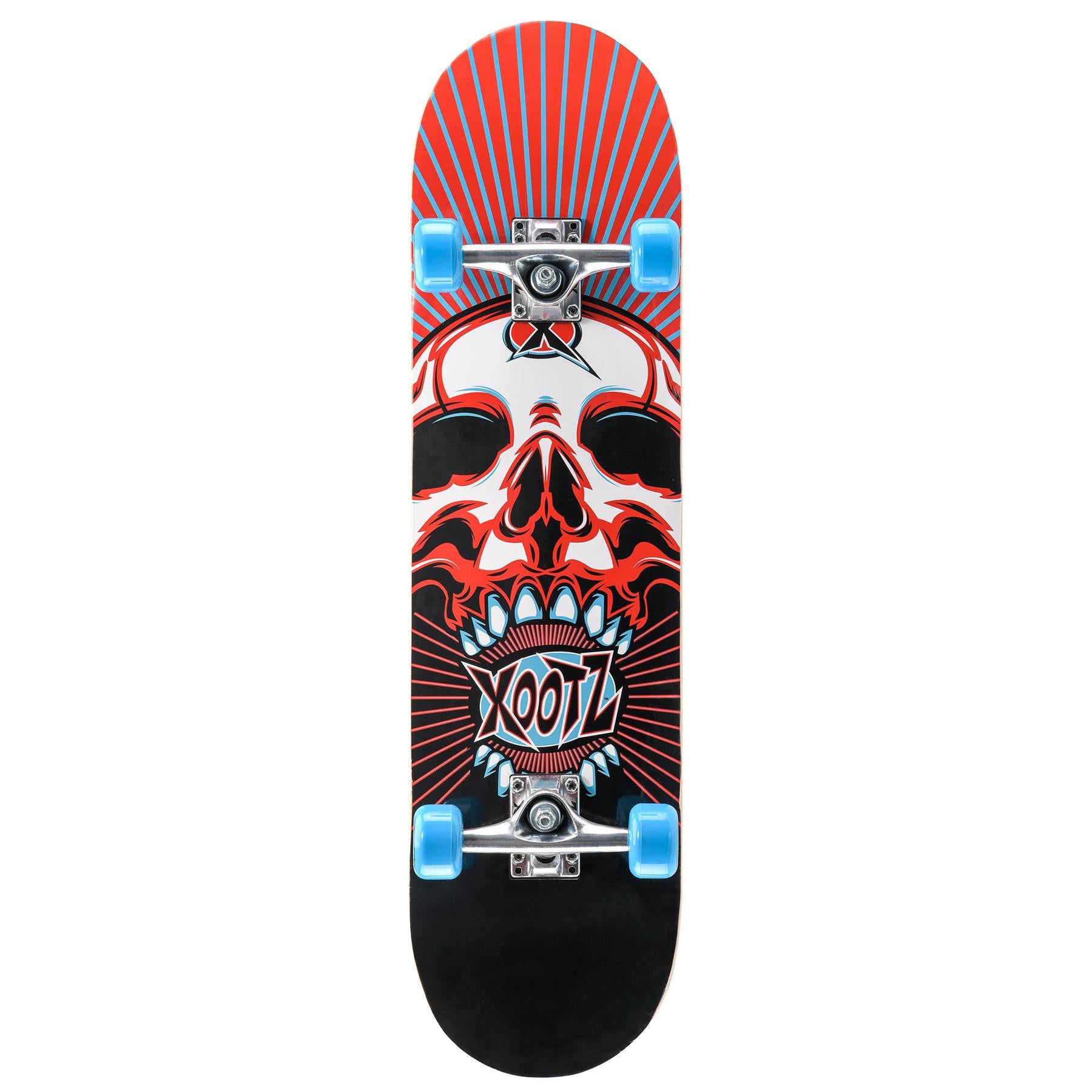 Xootz Doublekick Skull 31-Inch Skateboard