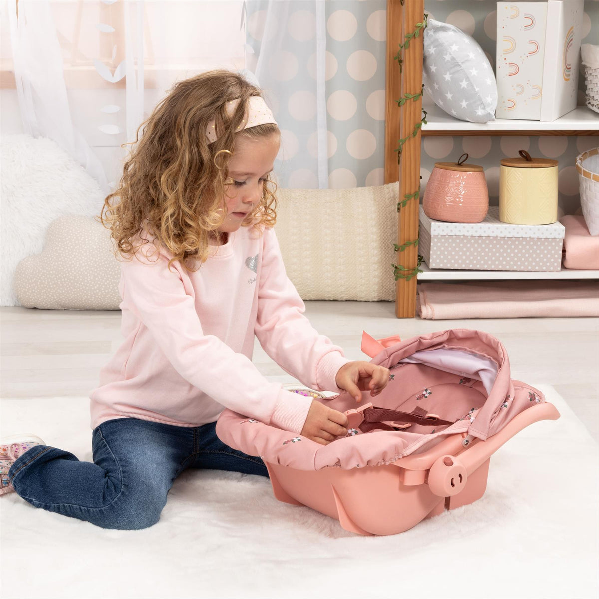 Bayer Deluxe Doll Car Seat with Cannopy - Pink