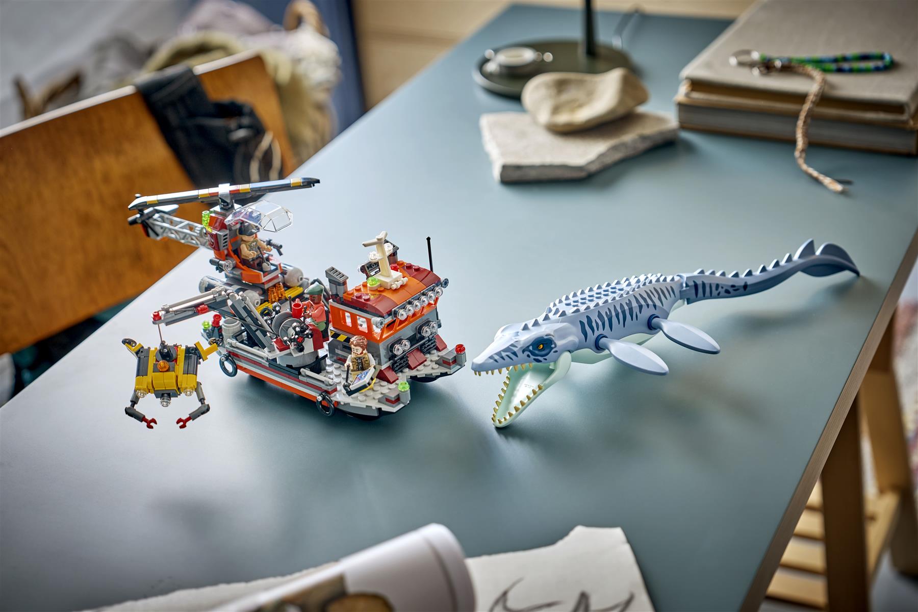 LEGO Jurassic World Mosasaurus Dinosaur Boat Attack 77983