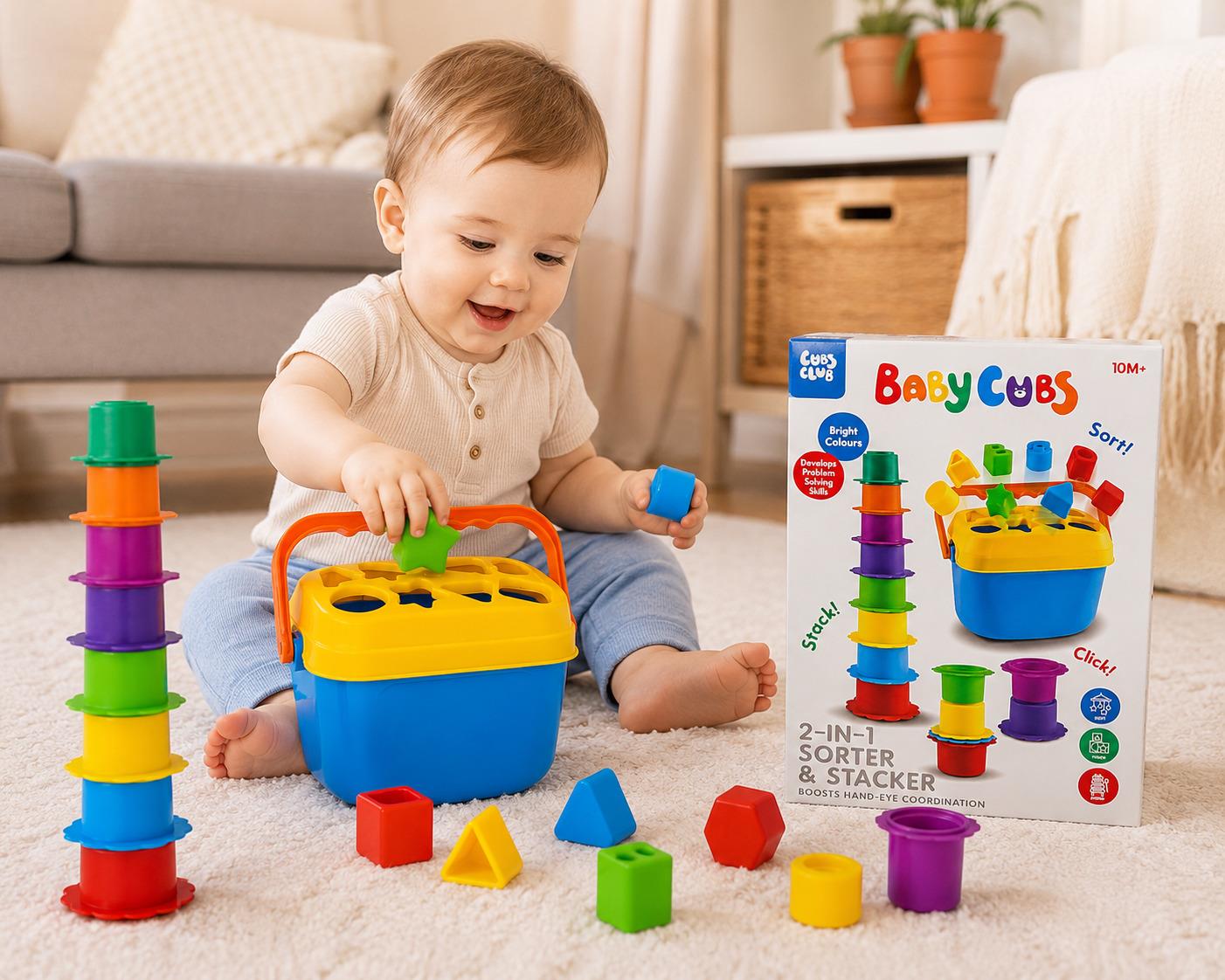 Cubs Club Baby Cubs 2-in-1 Sorter & Stacker