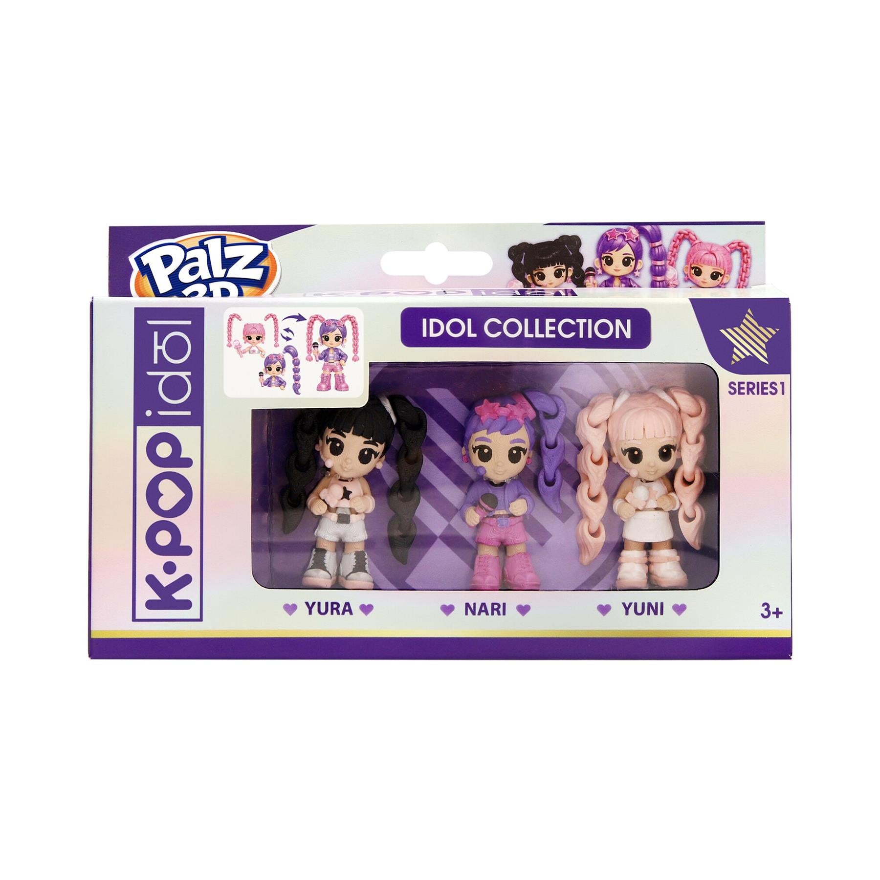 Palz 3D K-POP Idols 3-Pack Figure Assorted Set