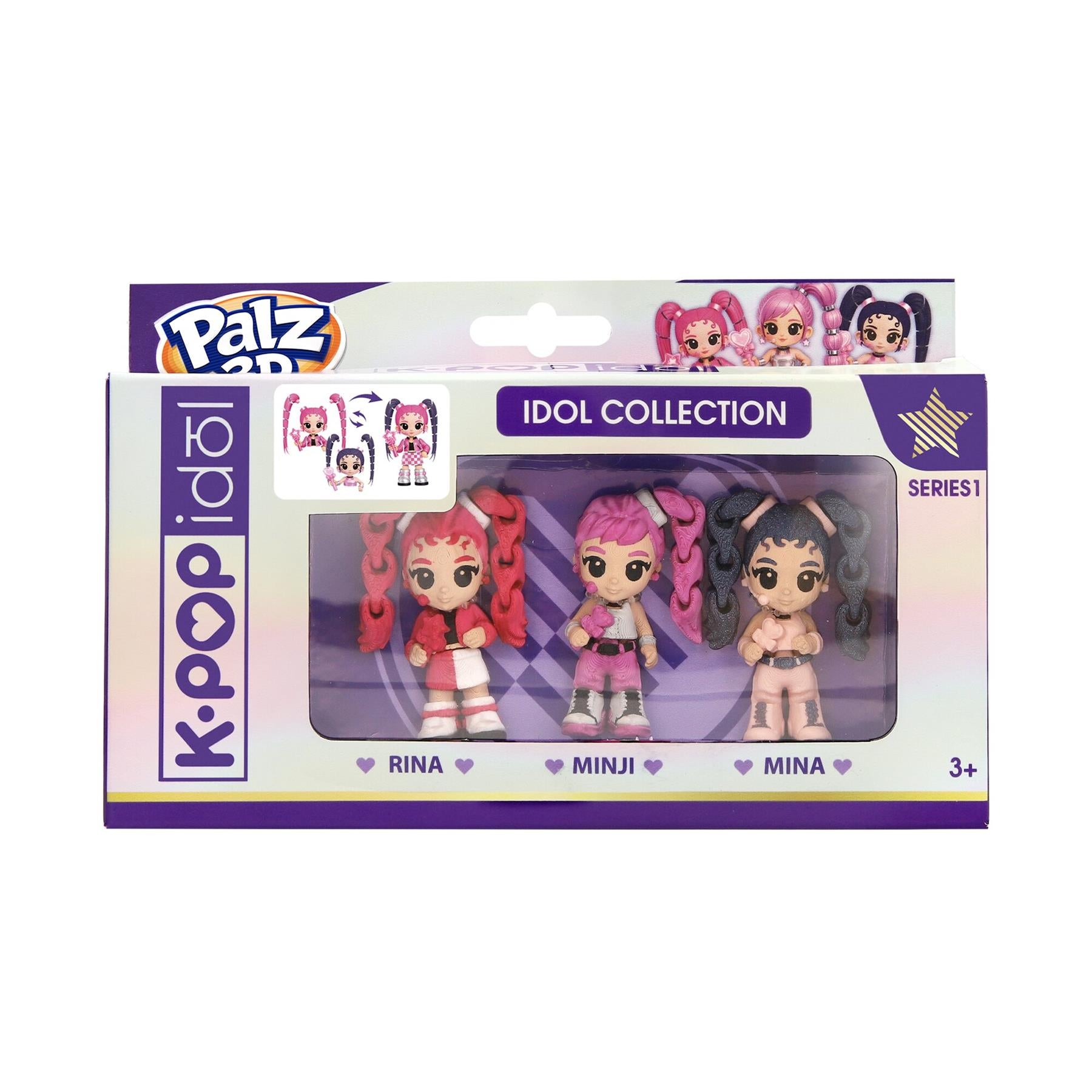 Palz 3D K-POP Idols 3-Pack Figure Assorted Set