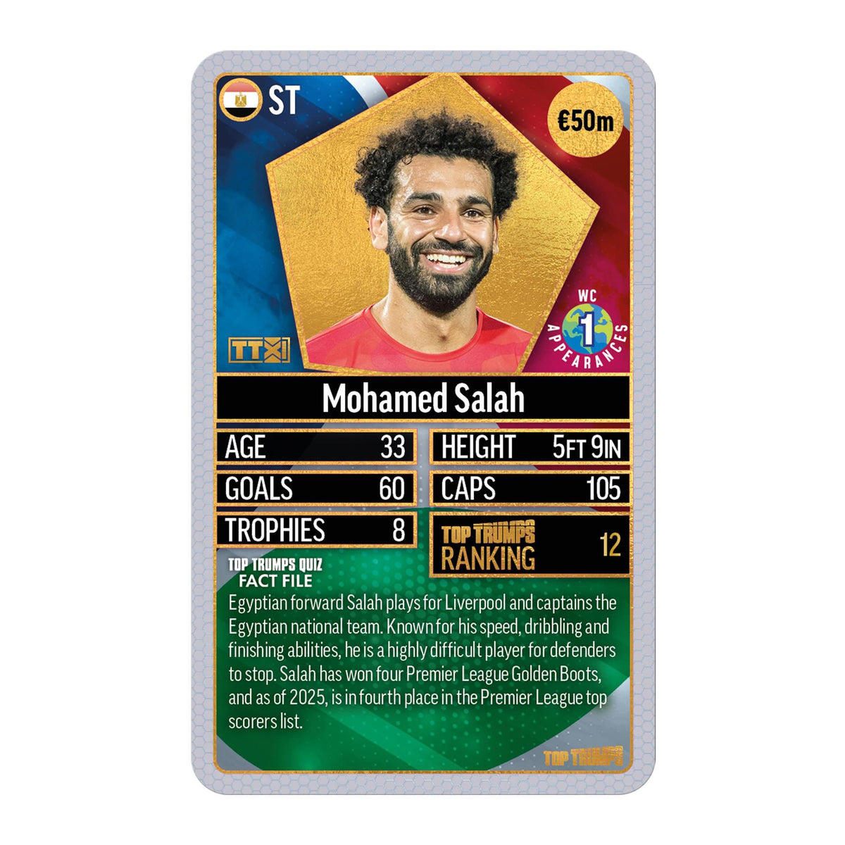 Top Trumps World Football Stars Top 200 Card Game – Chrome Silver Pack