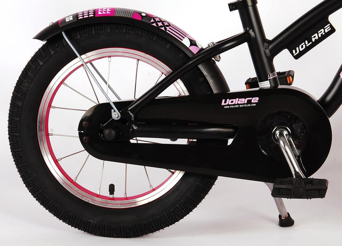 Volare Miracle Cruiser 14-Inch Girl's Bike - Matte Black