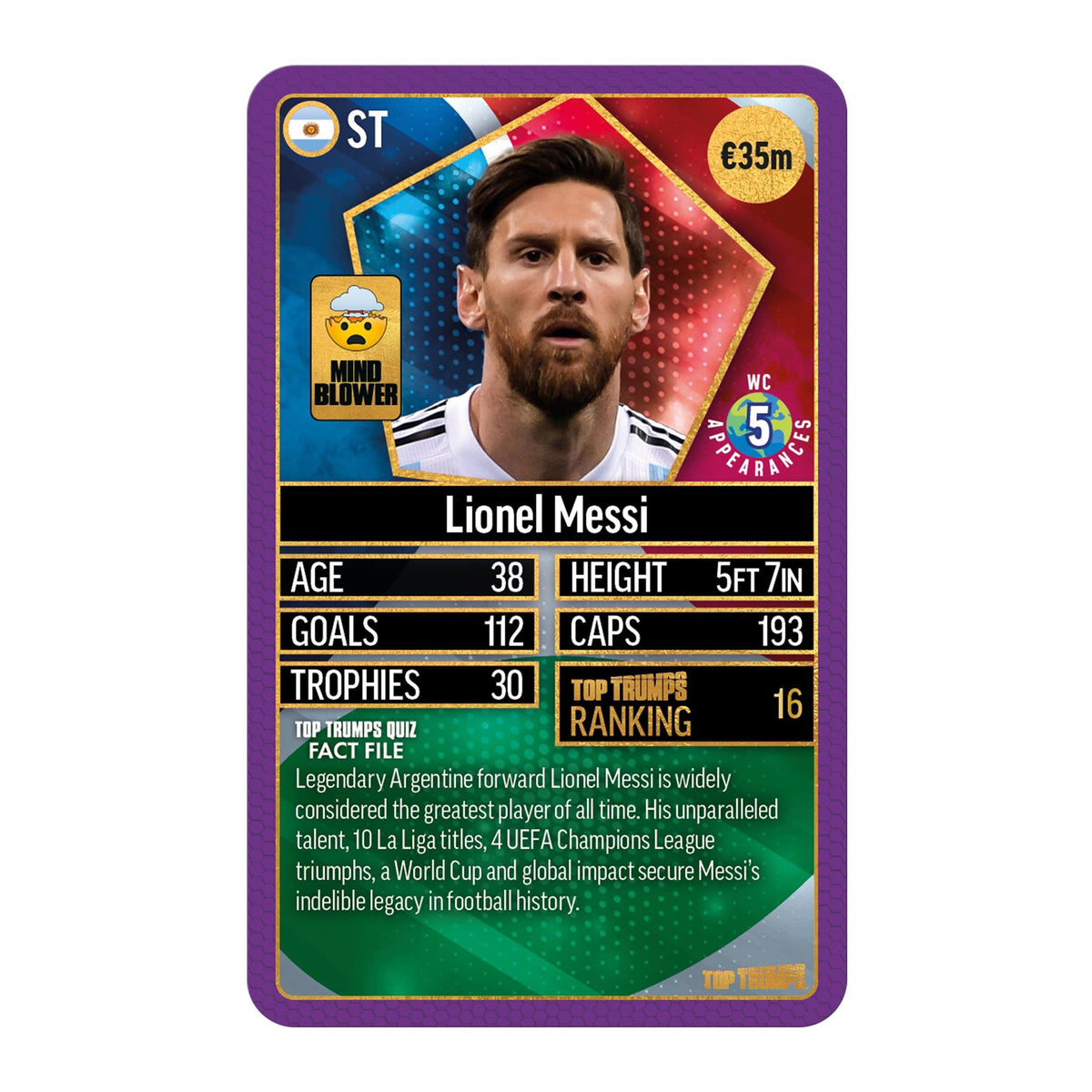 Top Trumps World Football Stars Top 200 Card Game – Chrome Purple Pack