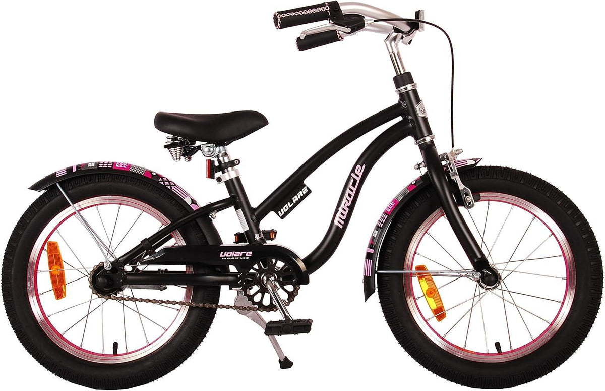 Volare Miracle Cruiser 16-Inch Girl's Bike - Matte Black
