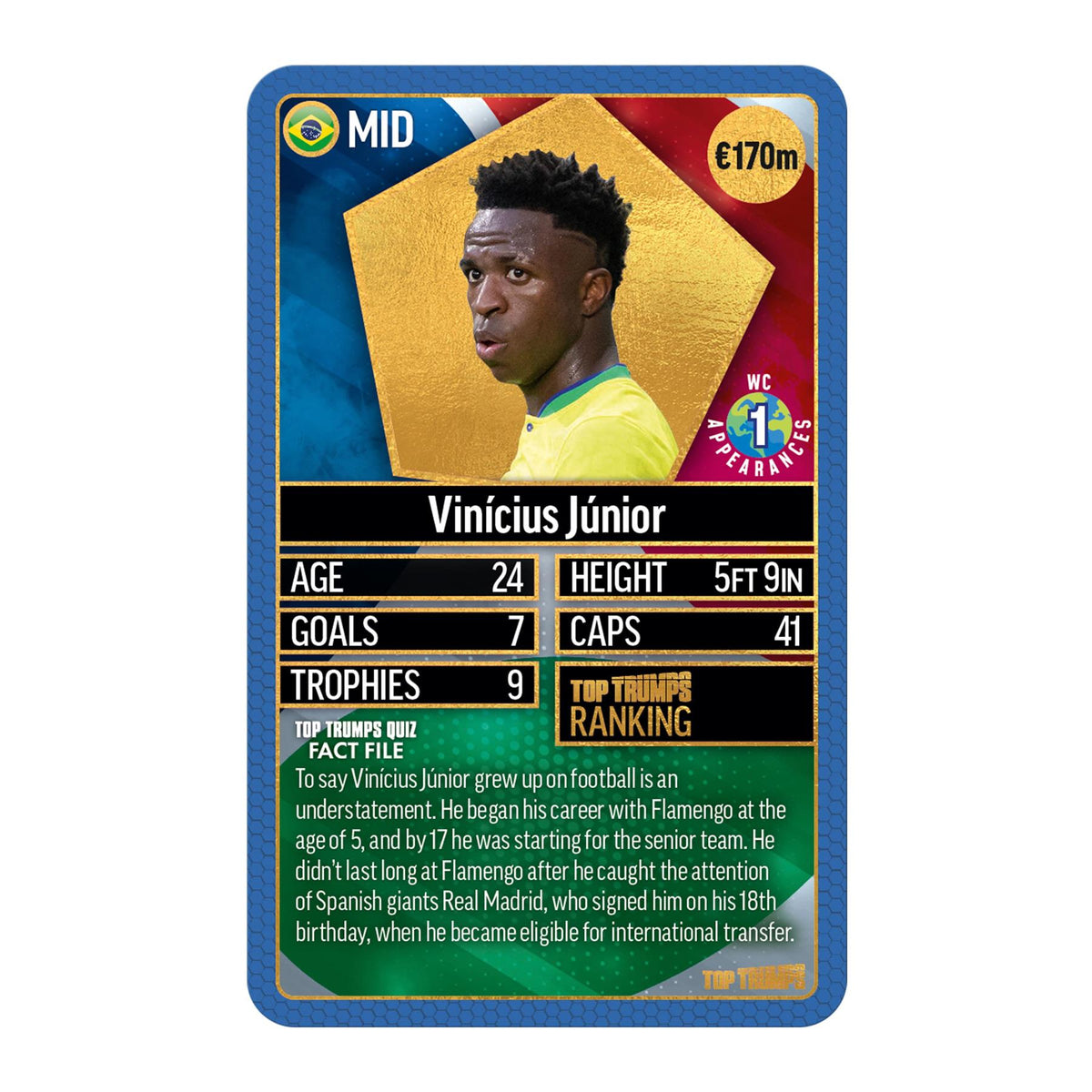 Top Trumps World Football Stars Top 200 Card Game – Chrome Blue Pack