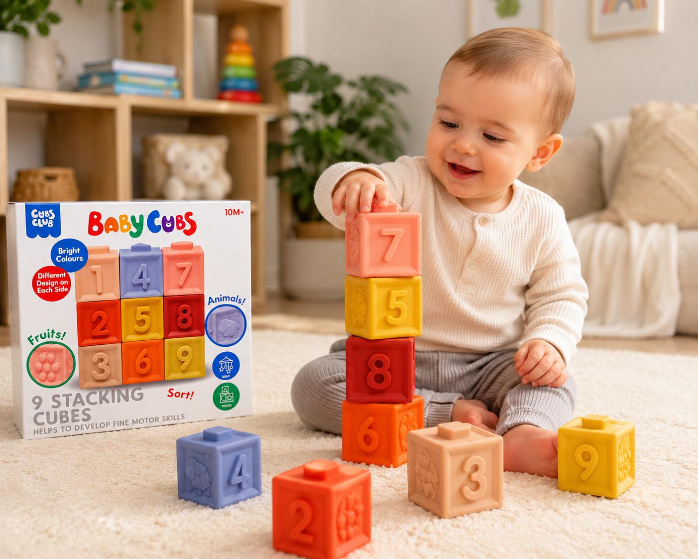 Cubs Club Baby Cubs 9-Piece Stacking Cubes