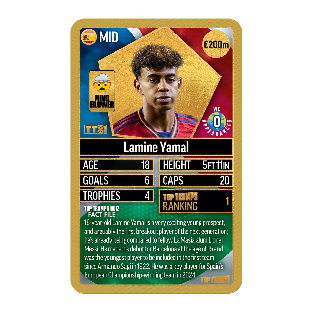 Top Trumps World Football Stars Top 200 Card Game – Chrome Gold Pack