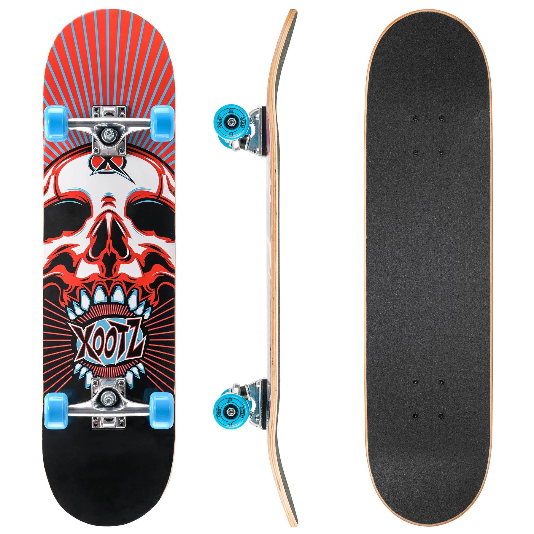 Xootz Doublekick Skull 31-Inch Skateboard