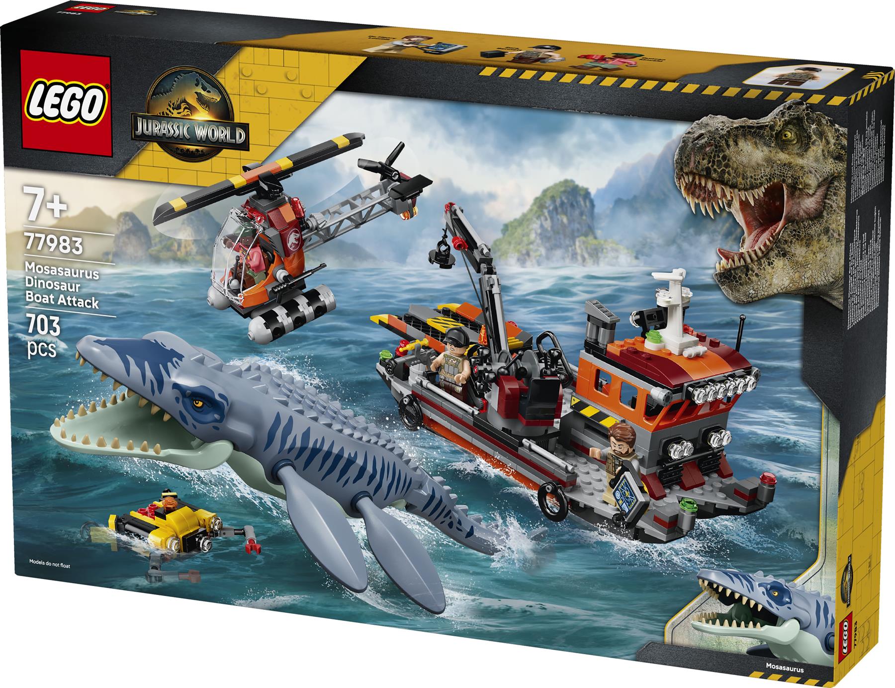 LEGO Jurassic World Mosasaurus Dinosaur Boat Attack 77983