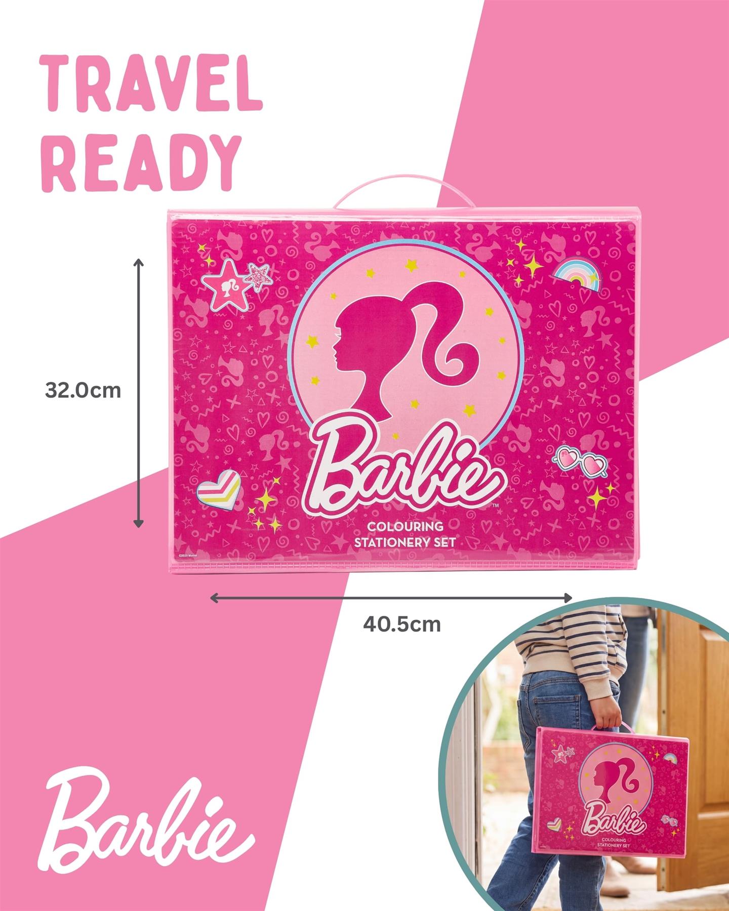 Barbie 169 Piece Childrens Easel Set with Whiteboard, Chalkboard & Accessories