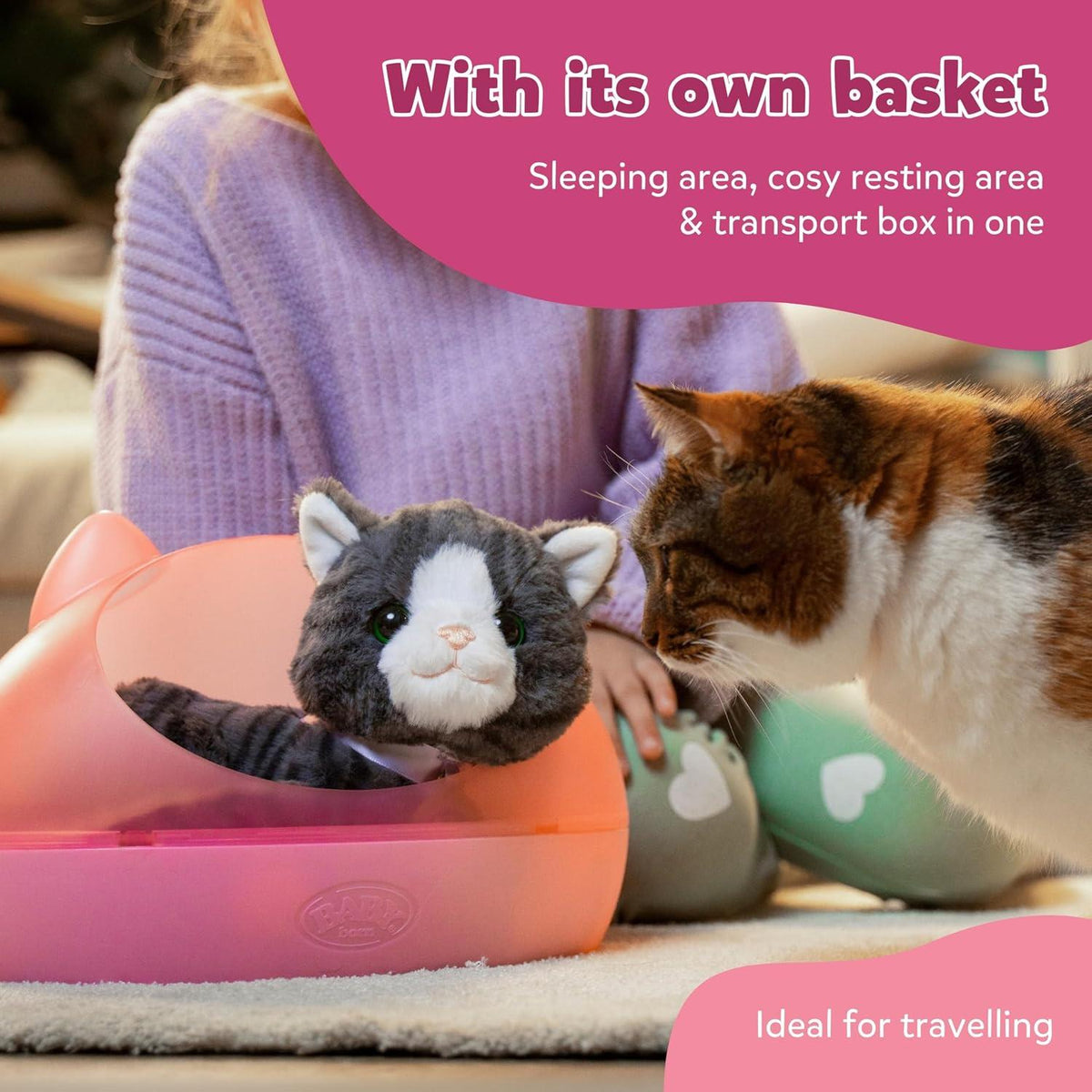Baby born My Cat Cookie Interactive Pet Kitten with Cat Bed