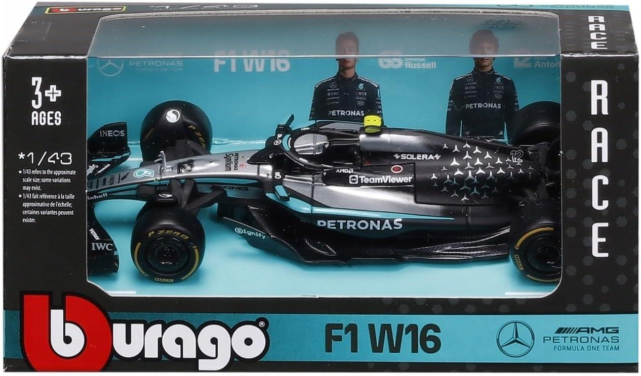 Bhurago Formula 1 1:43 Die-Cast Scale Race Car - AMG Petronas