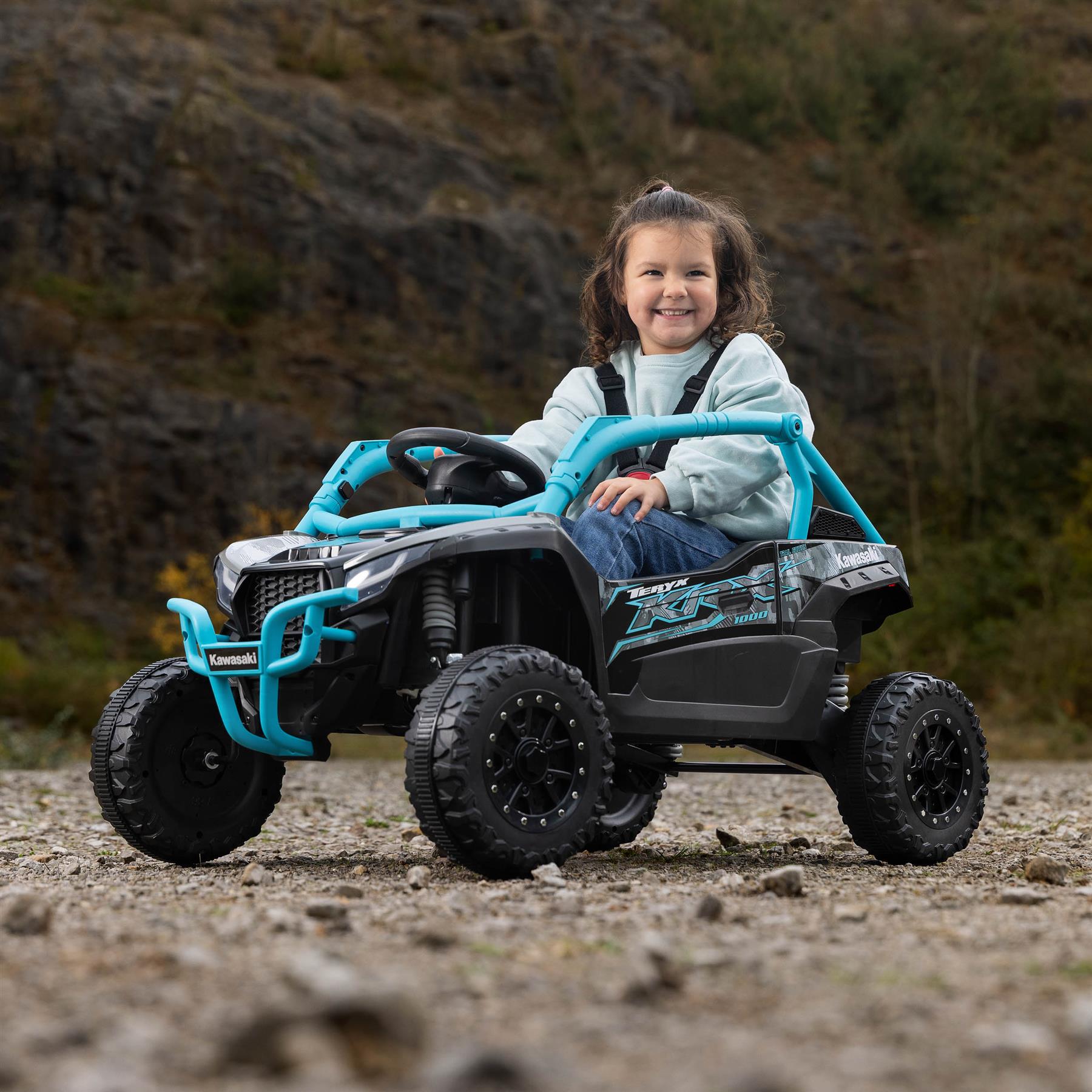 Xootz Kawasaki KRX 1000 12V Ride-On Car - Black/Blue