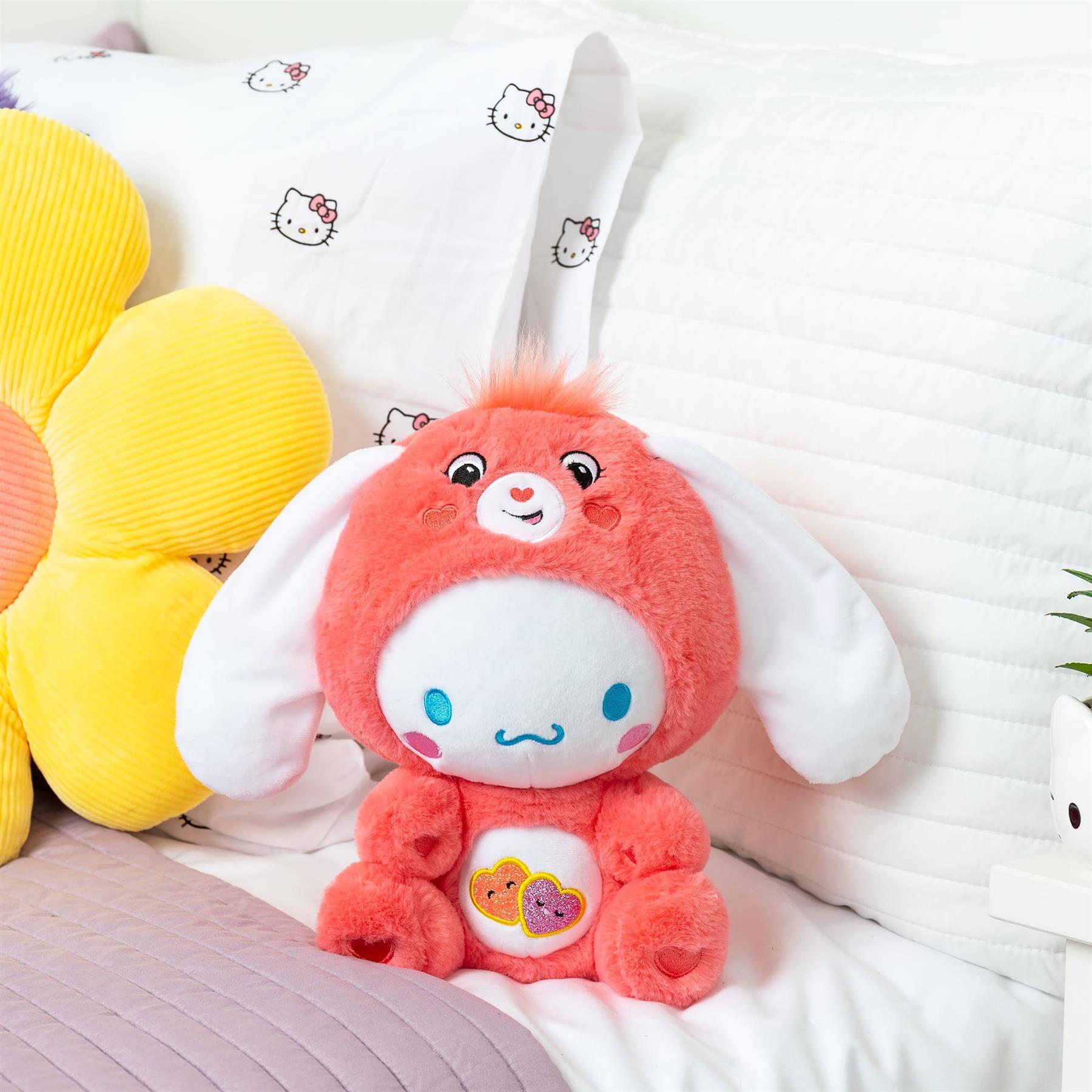 Care Bears x Hello Kitty Cinnamoroll as Love-A-Lot Bear Plush 25cm