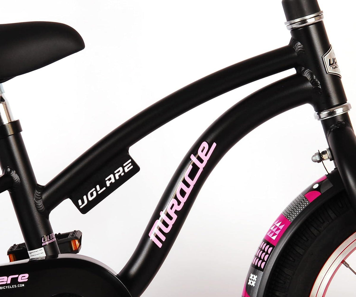 Volare Miracle Cruiser 14-Inch Girl's Bike - Matte Black