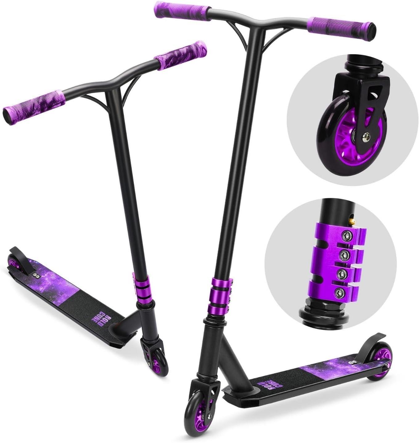Boldcube Deluxe Stunt Scooter - Purple Stars