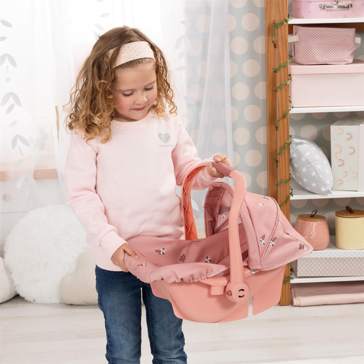 Bayer Deluxe Doll Car Seat with Cannopy - Pink