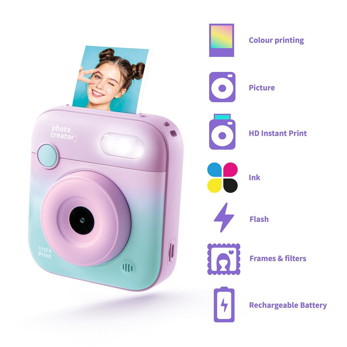 Photo Creator Instant Colour Camera - Lilac