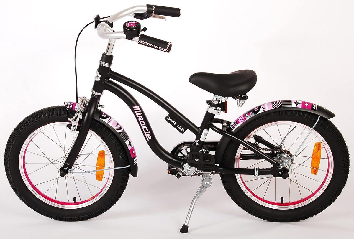 Volare Miracle Cruiser 16-Inch Girl's Bike - Matte Black
