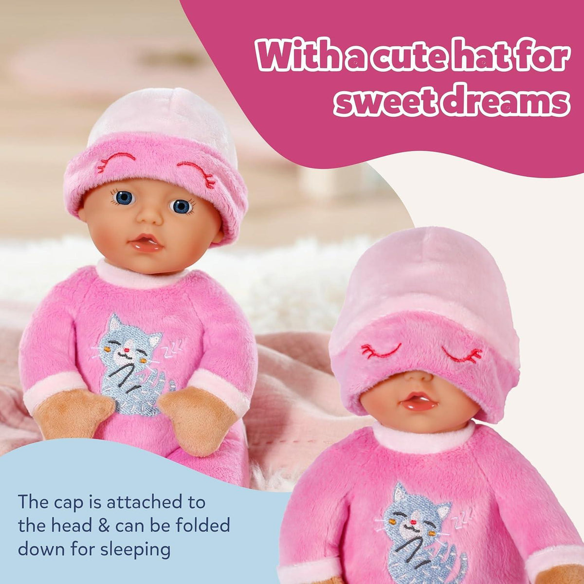 BABY born for Babies Sleepy 30cm Doll - Pink