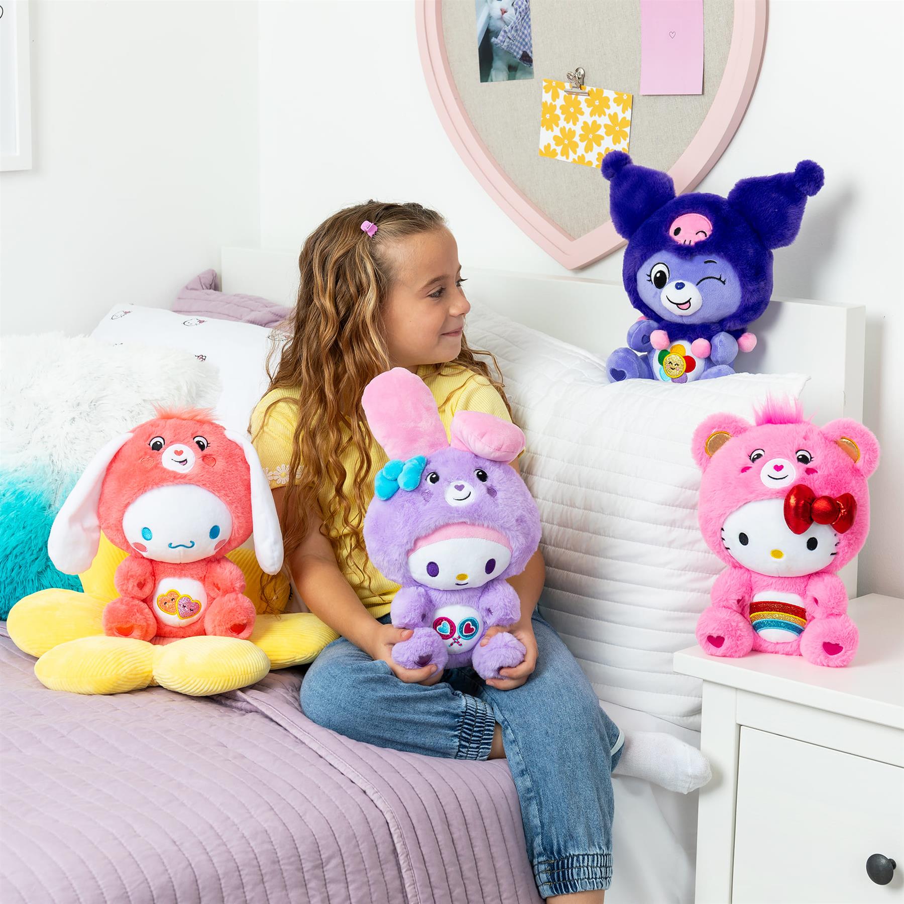 Care Bears x Hello Kitty Harmony Bear as Kuromi Plush 25cm