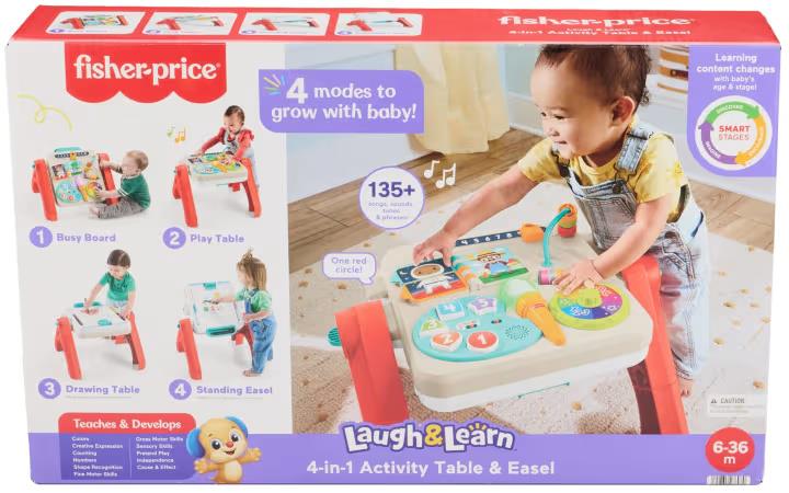 Fisher-Price Laugh & Learn 4-In-1 Activity Table & Easel