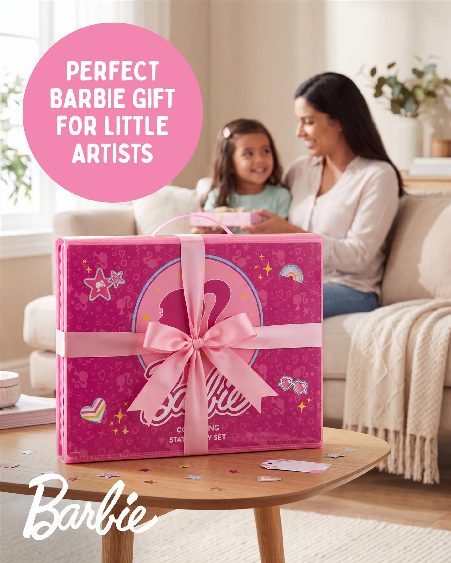 Barbie 169 Piece Childrens Easel Set with Whiteboard, Chalkboard & Accessories