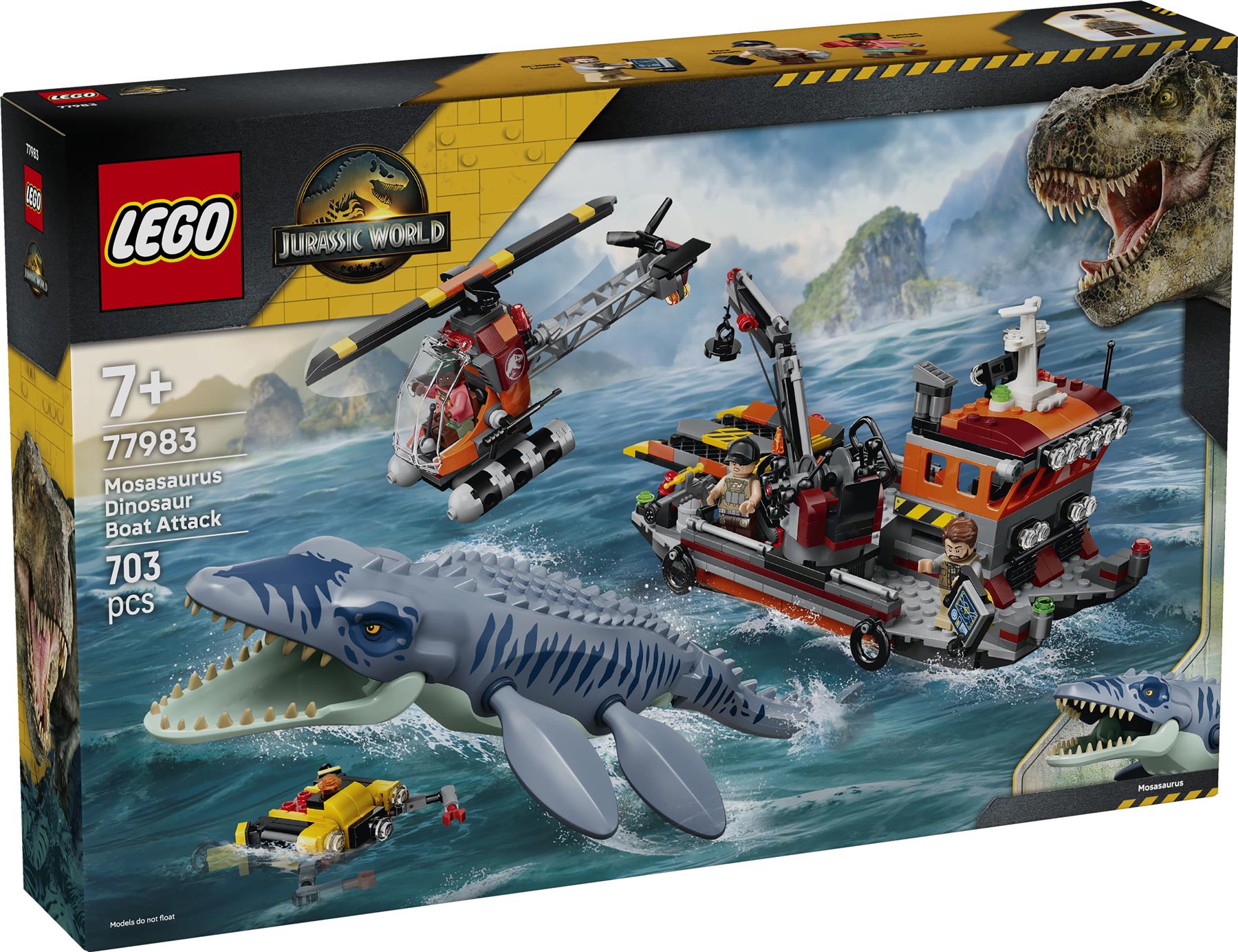 LEGO Jurassic World Mosasaurus Dinosaur Boat Attack 77983