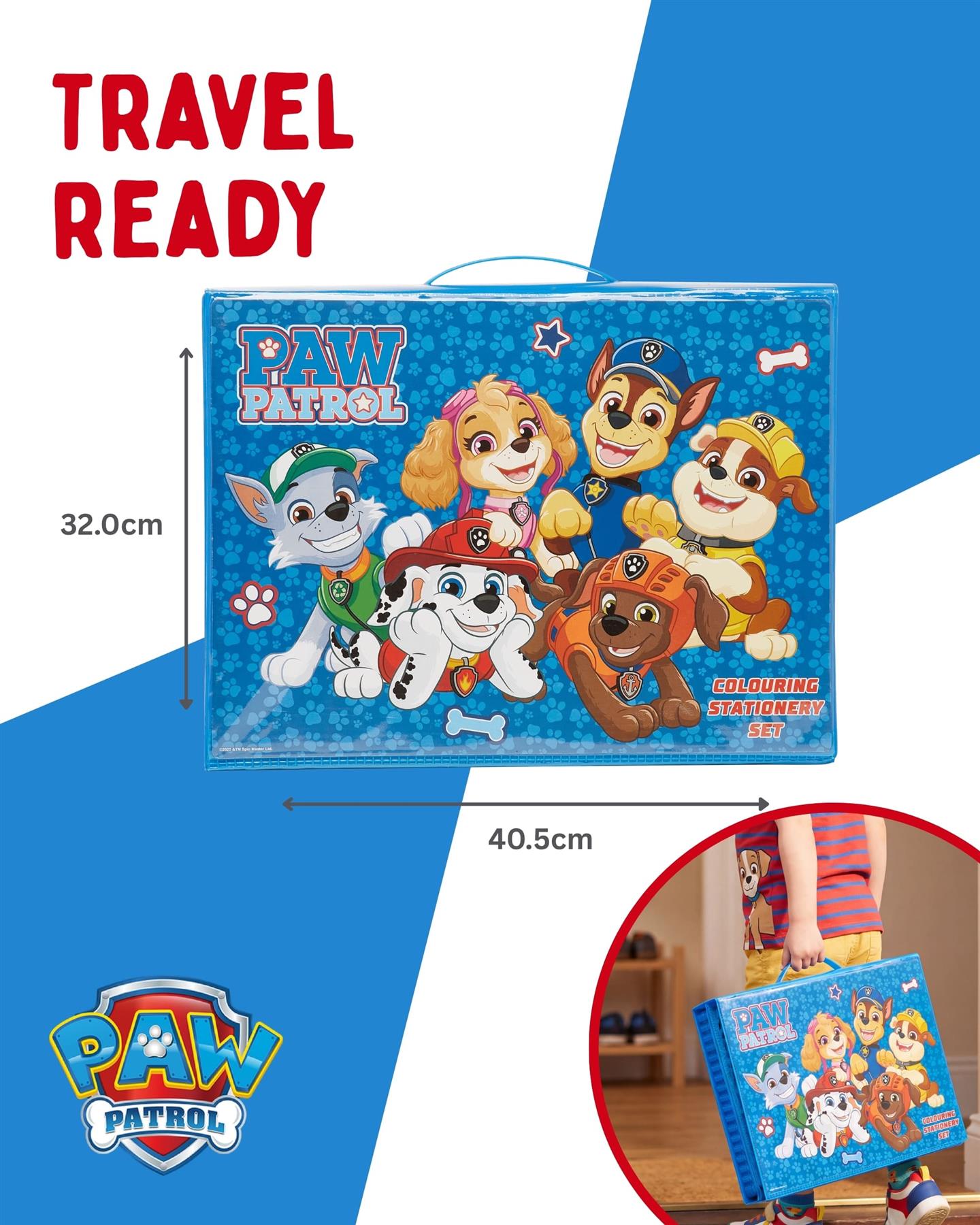 Paw Patrol 169 Piece Childrens Easel Set with Whiteboard, Chalkboard & Accessories