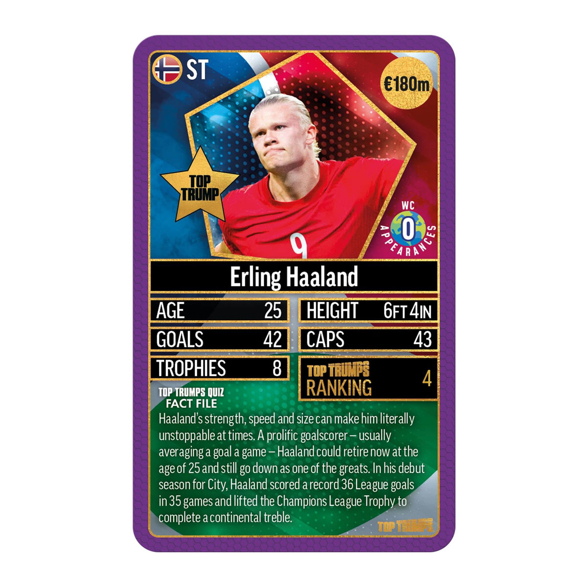 Top Trumps World Football Stars Top 200 Card Game – Chrome Purple Pack