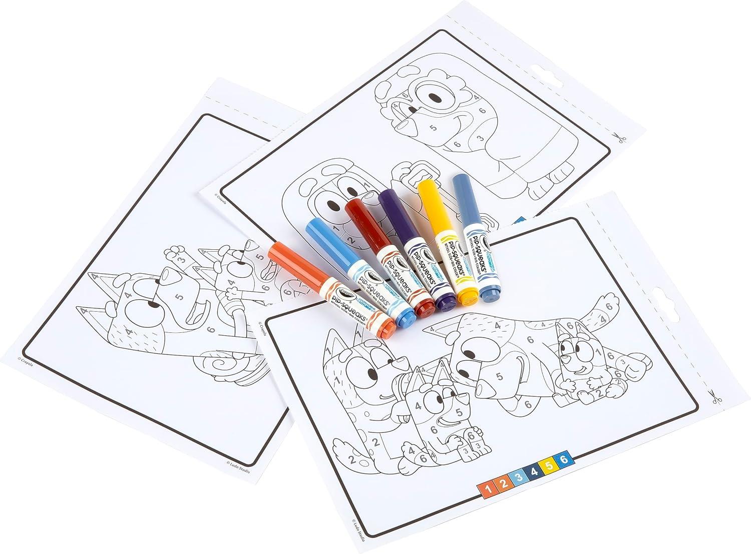Crayola Colour by Numbers Colouring Book & Markers - Bluey
