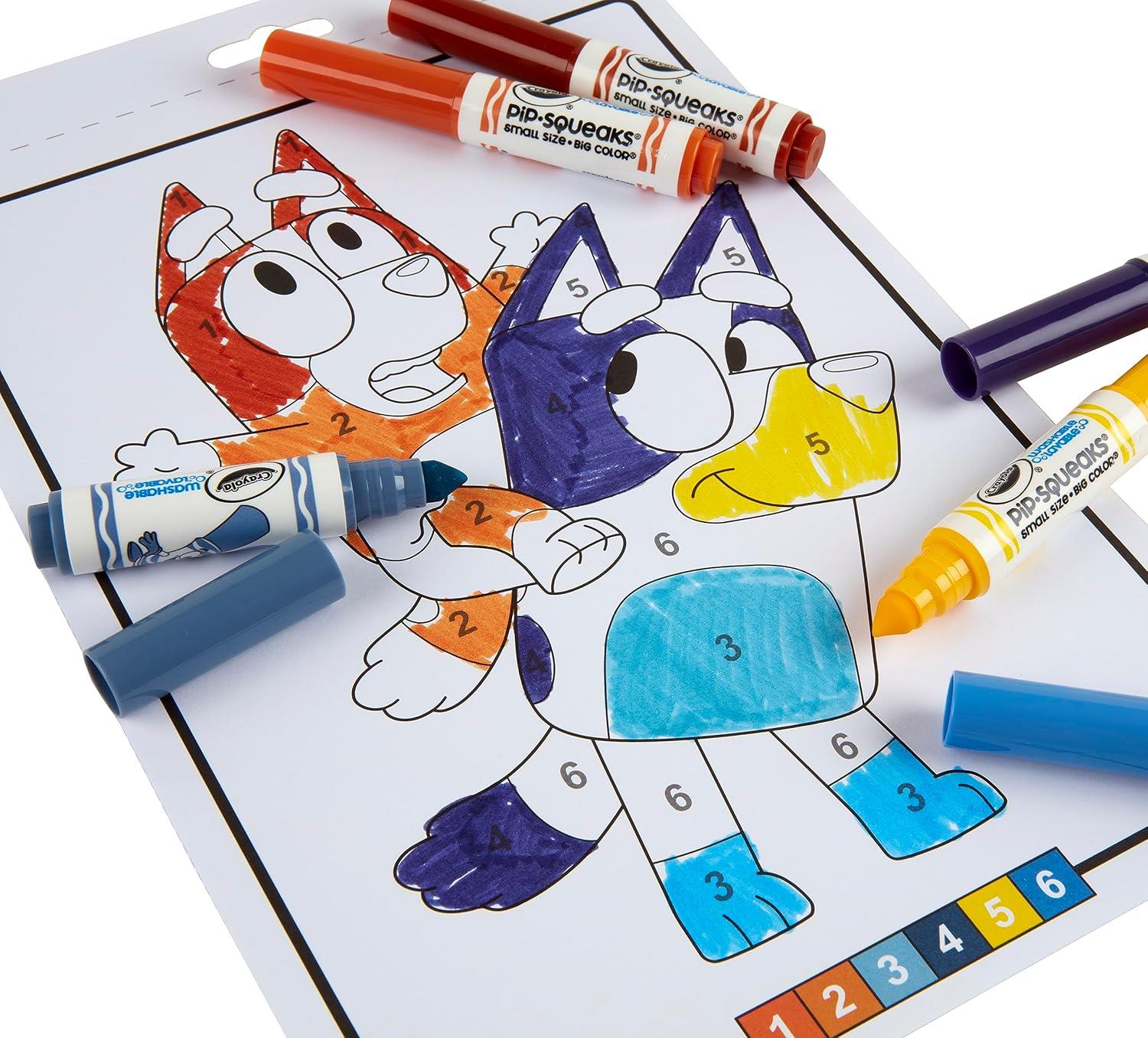 Crayola Colour by Numbers Colouring Book & Markers - Bluey