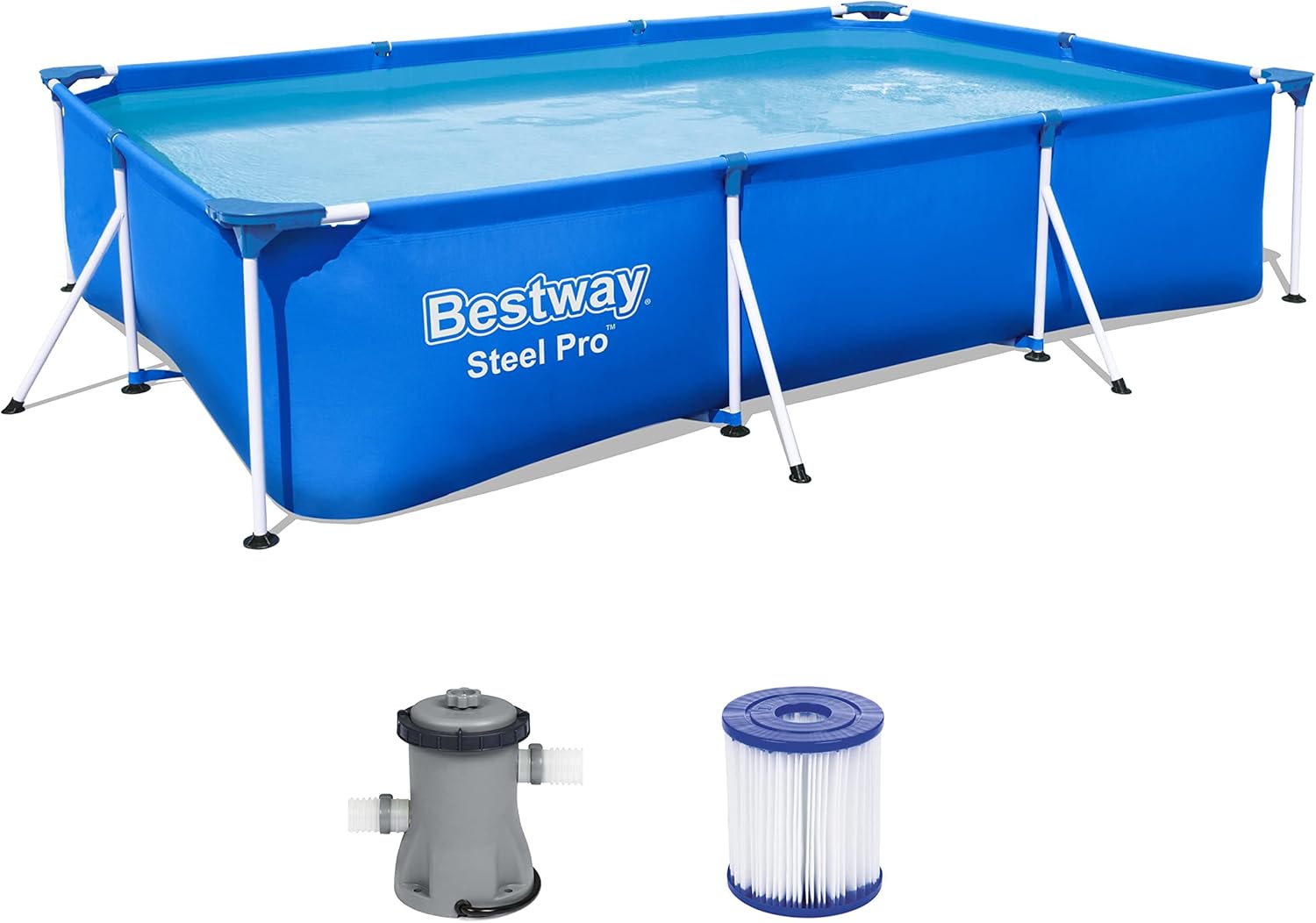 Bestway Steel Pro 9ft x 6ft Rectangular Pool with Filter Pump