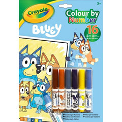 Crayola Colour by Numbers Colouring Book & Markers - Bluey