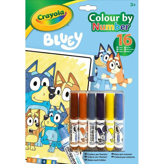 Crayola Colour by Numbers Colouring Book & Markers - Bluey