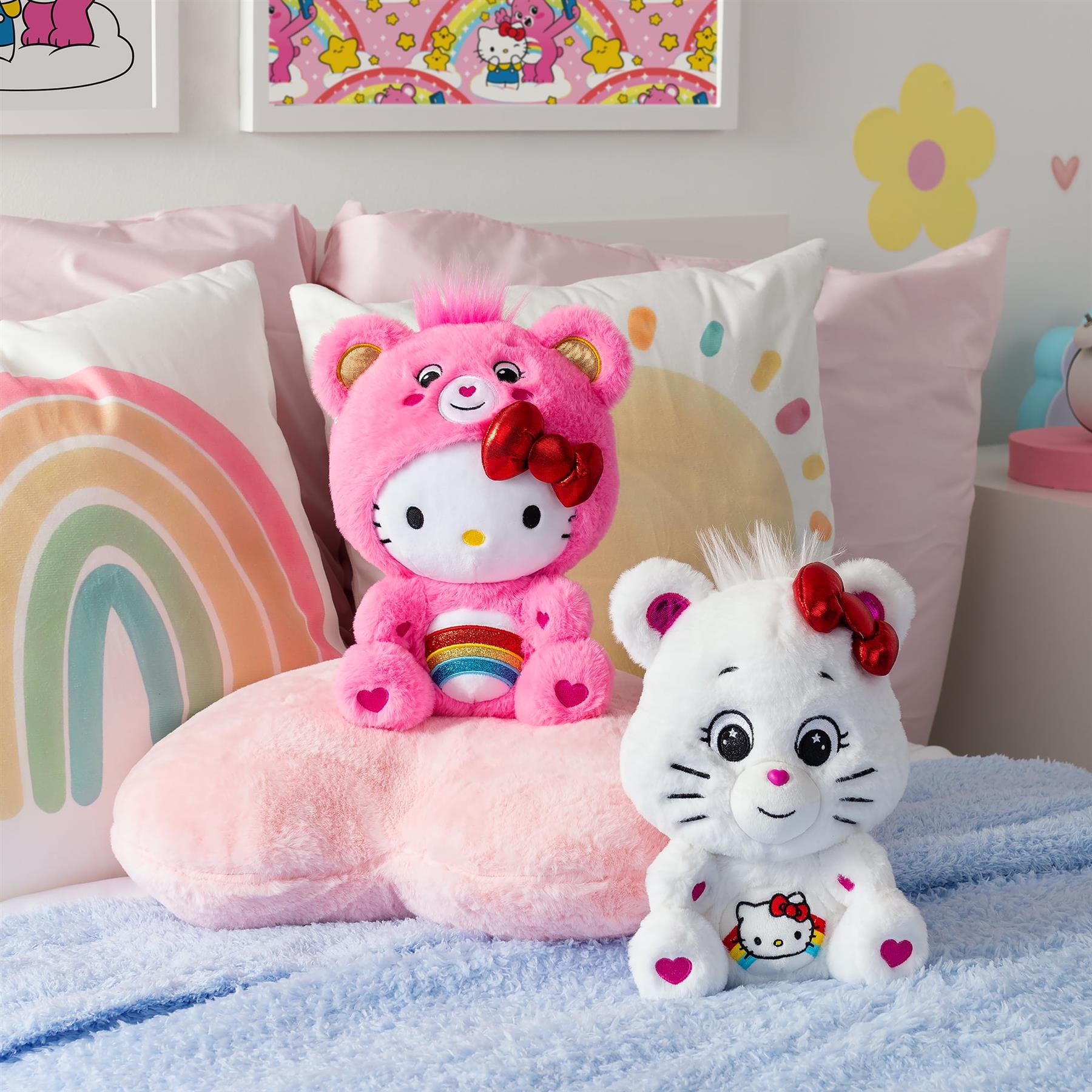 Care Bears x Hello Kitty Cheer Bear & Hello Kitty 2-Pack Plush Set 25cm
