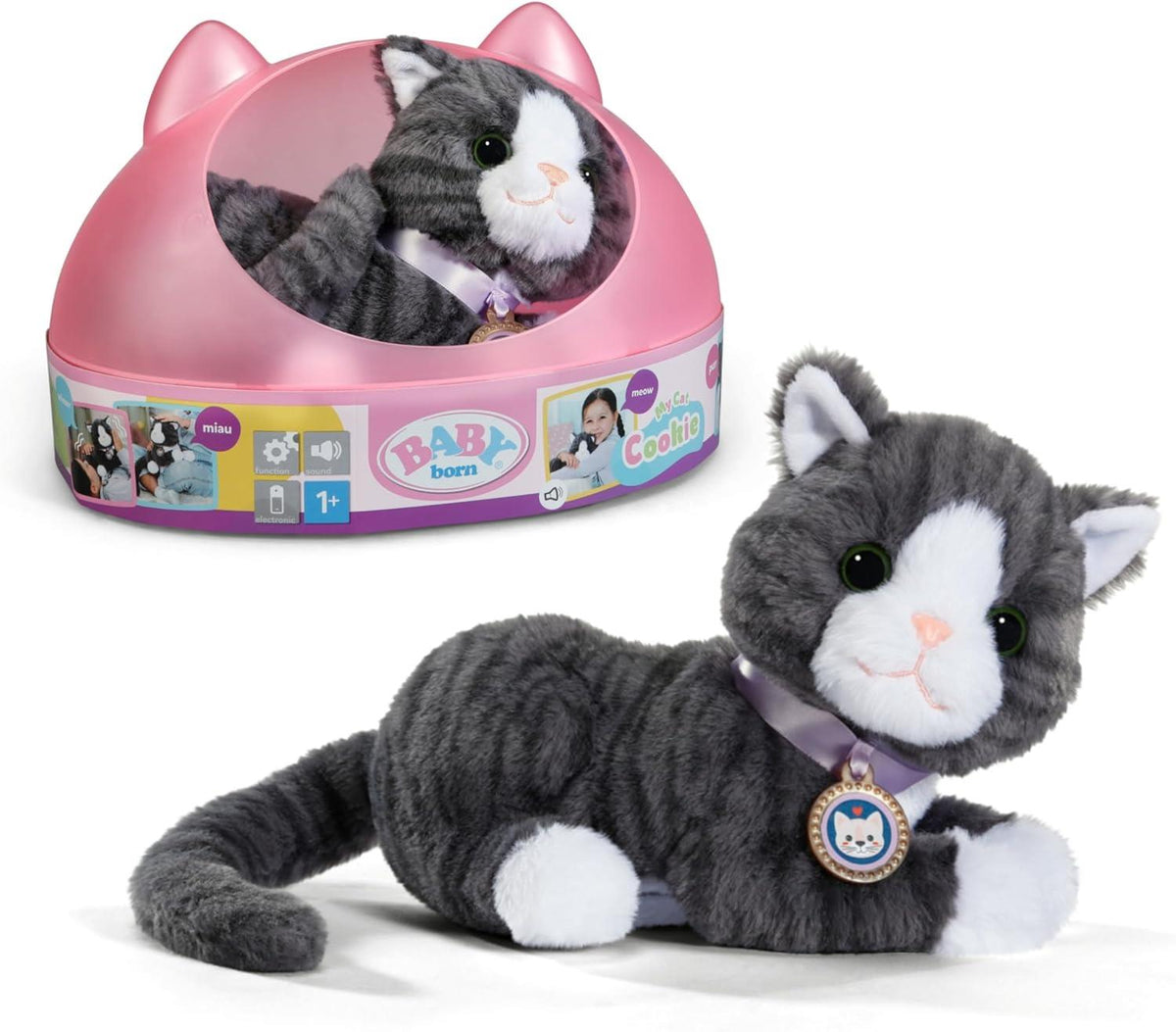 Baby born My Cat Cookie Interactive Pet Kitten with Cat Bed