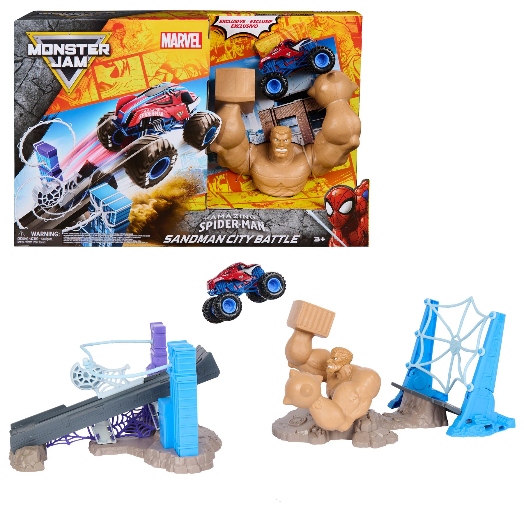 Marvel Spiderman Monster Jam 1:64 Playset