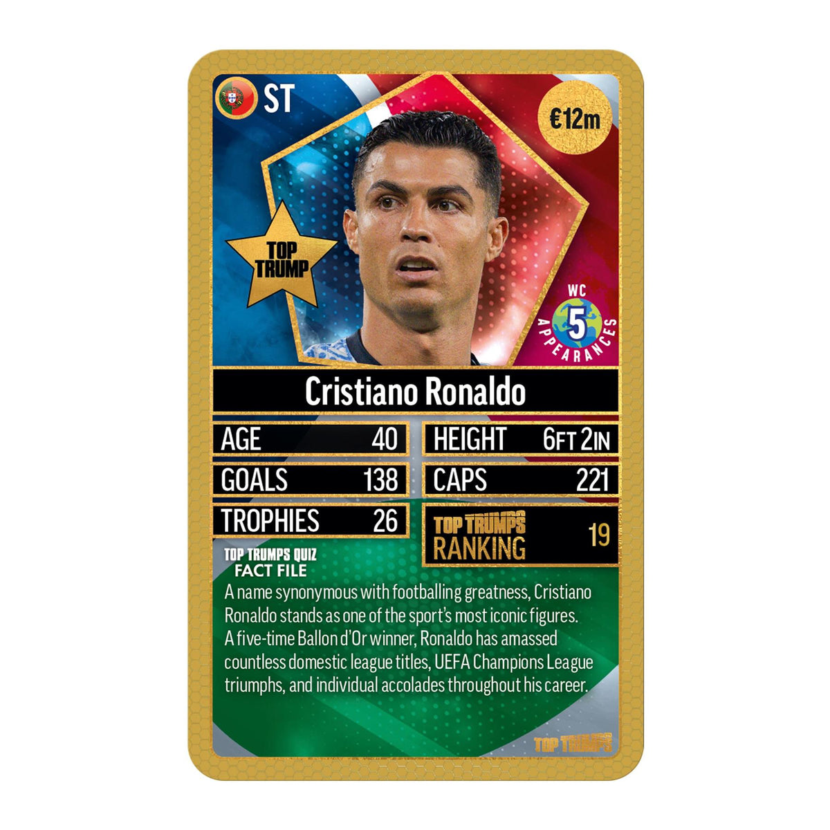 Top Trumps World Football Stars Top 200 Card Game – Chrome Gold Pack